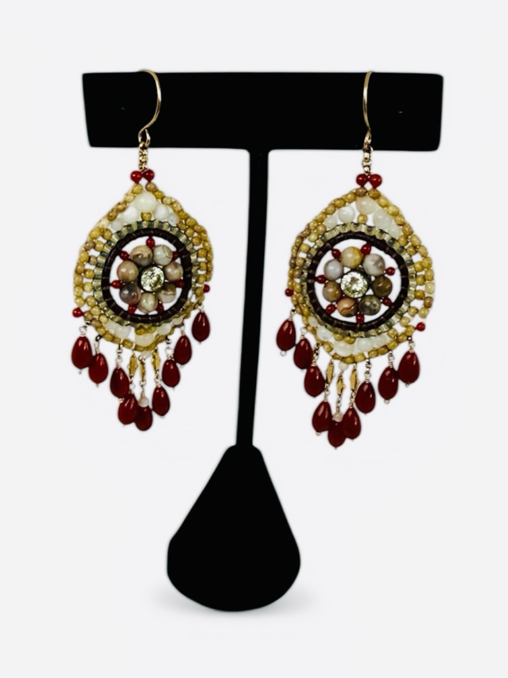 Miguel Ases hand made drop earrings lightweight gold filled fish hook